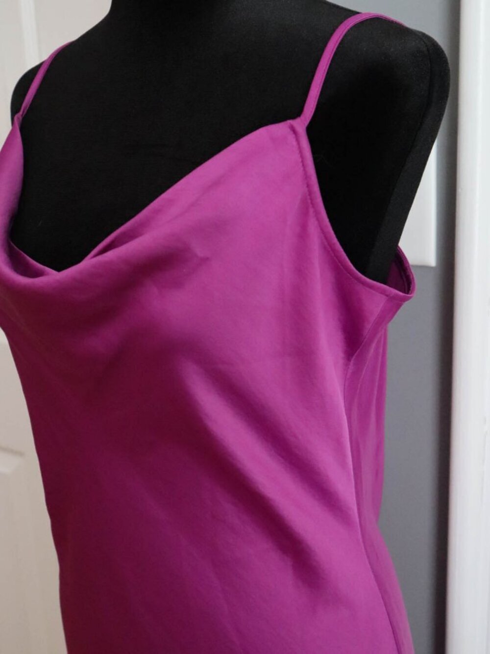 Loft Cowl Neck Maxi Slip Dress Sleeveless Purple Magenta Sz 8 Cocktail Wedding - Picture 4 of 7